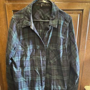 Women's Hailee 2X Blue Green Long Sleeve Shirt